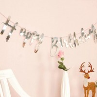 Гирлянда Happy Birthday (серебро)