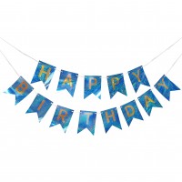 Гирлянда Happy Birthday голограмма (голубая)