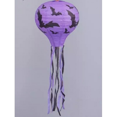 Декор подвесной Хэллоуин фиолетовый с летучими мышками