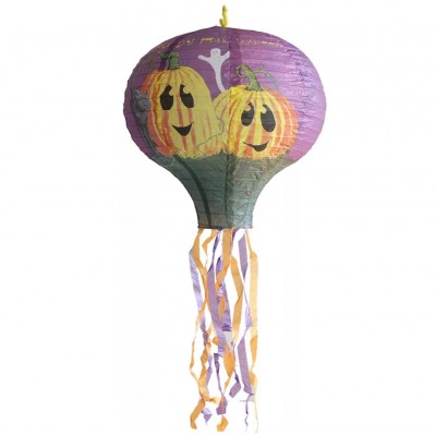 Декор подвесной Хэллоуин фиолетовый с тыквами