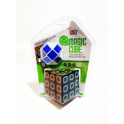Кубик Рубика 3×3 с рисунком квадрат+головоломка змейка