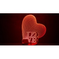 Светильник 3D Сердце