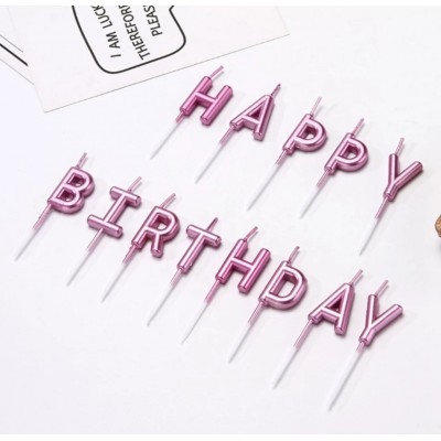 Свечи буквы Happy Birthday (розовое золото)