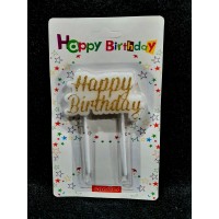 Свечи в торт Happy Birthday золото