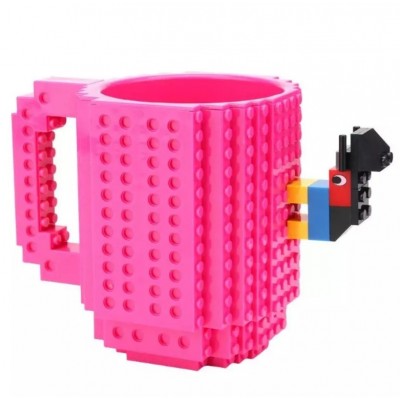 Чашка-конструктор LEGO (малиновая)