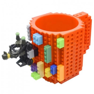 Чашка-конструктор LEGO (оранжевая)