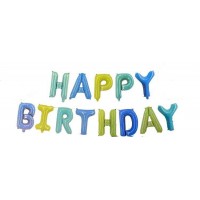 Шар-гирлянда Happy Birthday (зелёно-голубая)