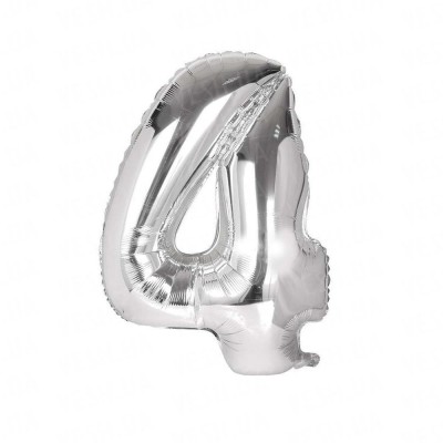 Шарик Цифра серебро (80см) 4