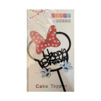 Топпер для торта Happy Birthday Бант