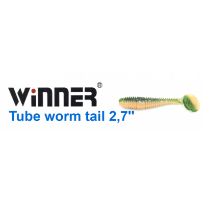 Силикон Winner TBR012 TUBE WORM «T» TAIL 2,7 70mm 4,0g (10шт) 003# * ( цвета в ассортименте)