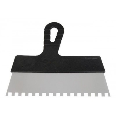 Шпатель из нержавеющей стали 150мм с зубом 8 х 6мм Intertool KT-2158