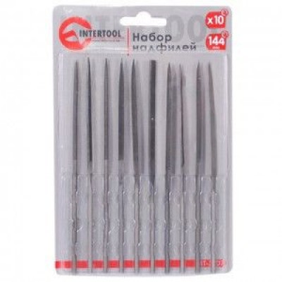 Набор надфилей 10шт\упак., 140мм., без ручек Intertool HT-3707