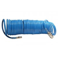 Шланг синий спиральный полиуретановый 6 х 8 мм 10м Intertool PT-1707