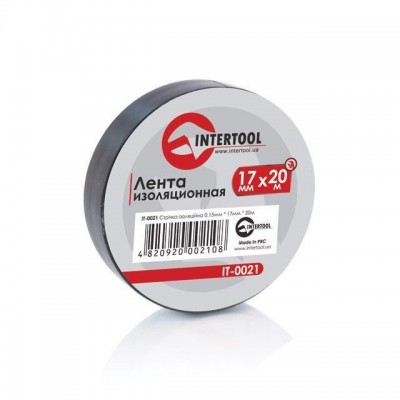 Лента изоляционная 0.15мм*17мм*20м черная (упак 10 шт) Intertool IT-0021
