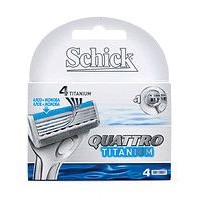 Картридж для бритвы мужской "Schick" Qauttro Titanium 4 шт