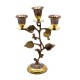 Подсвечник бронзовый на 3 свечи (19,5х13х7 см)(Candle Stand 3C Leaf antic) код 25822