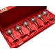 Бокалы бронзовые посеребренные  (н-р 6 шт)(34,3х12,5х5,5 см)(Velvet Box-Cordial Set-5 Designs) код 26110