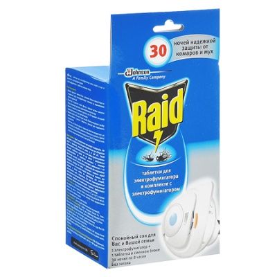 Комплект «Raid» электрофумигатор + жидкость, 30 ночей