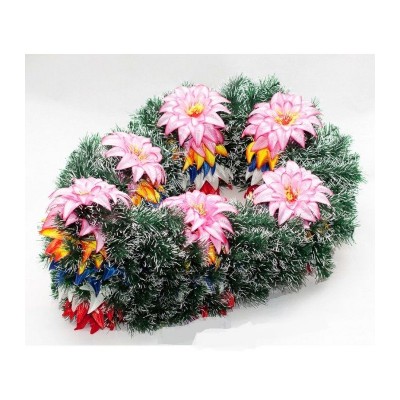 РИТУАЛЬНЫЙ ВЕНОК "КАПЛЯ", ЦВЕТОК-КРОКУС ОСТРОКОНЕЧНЫЙ (ПЛАСТИКОВЫЙ КАРКАС) 50х33см