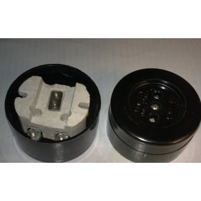 Розетка ФК круглая черная б.з. РА16-У21 Житомир(черная) Розетка ФК круглая черная б.з. РА16-У21 Житомир(черная)