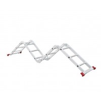 Лестница алюминиевая мультифункциональная трансформер 4*3ступ., 3.70м Intertool LT-0030