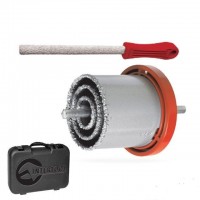 Intertool SD-0428 Набор корончатых сверл для плитки 5ед 33-83мм,вольфр.напыление+напильник и чемодан
