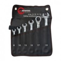 Набор комбинированных ключей с трещоткой Intertool XT-1301 6 ед. 8-19мм Cr-V