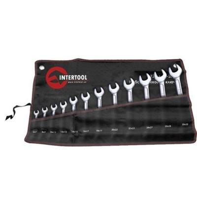 Набор рожковых ключей 12шт. 6-32мм Cr-V, покрытие сатин-хром; PROF DIN3113 Intertool XT-1103 Набор рожковых ключей 12шт. 6-32мм Cr-V, покрытие сатин-хром; PROF DIN3113 Intertool XT-1103