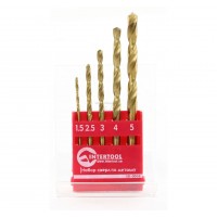 Intertool SD-0005 Набор сверл по металлу HSS 5шт 1,5-5 мм