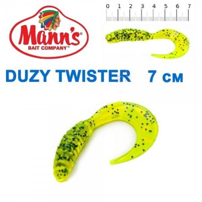Силикон Manns Duzy Twister CHP-038-70мм (20шт), расцветки в ассортименте