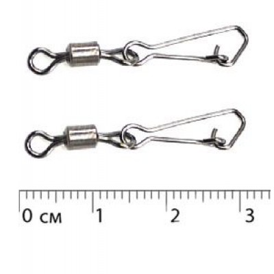 Карабин с вертлюгом американка YM-3003 (200шт) №10 *( Размеры в ассортименте)