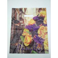 Пакет с прорезной ручкой (30*37+3) Цветы 