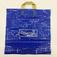 Пакет с петлевой ручкой 40*40 Горох синий (25 шт)