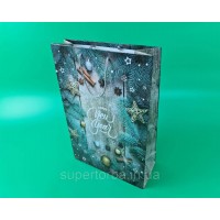 Новогодний бумажный пакет размер 30х47х12 NGGV-021 12 шт/уп. пакет под подарки новогодняя упаковка