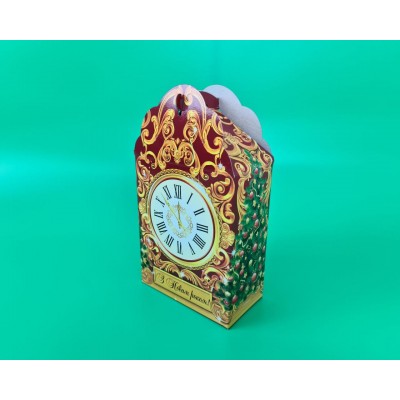 Новогодняя коробка для конфет №225 (700гр) Часы (25 шт)