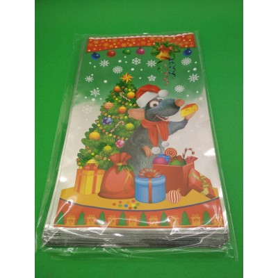 Фольгированный пакет для конфет Новый Год (20*35) №30 