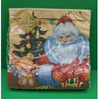 Праздничная салфетка (ЗЗхЗЗ, 20шт) LuxyНГ Дед мороз и медвежонок(1230) (1 пачка)
