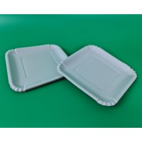 Бумажная тарелка с рисунком 100шт 21*21см Белая (1 пачка)