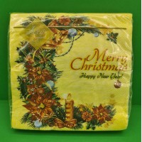 Праздничная салфетка (ЗЗхЗЗ, 20шт) LuxyНГ Очаровующий веночек(1234) (1 пачка)