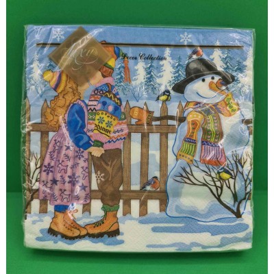 Новогодняя салфетка (ЗЗхЗЗ, 20шт) LuxyНГ Новогодний поцелуй (851) (1 пачка)