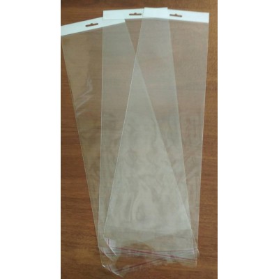 Поліпропіленовий пакет із скотчем з європідвісом 3,5см розмір 15х45+4 щільність 25 мкр 1000 шт/уп.