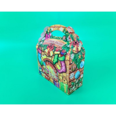 Новогодние коробки для конфет № 203 (800-900гр) У камина (25 шт)