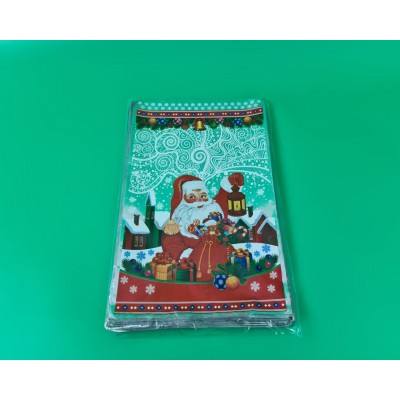 Фольгированный пакет Н.Г (25*40) №39 Санта с подарками (100 шт)