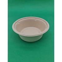Тарелка бумажная круглая глубокая 400 ml  (бежевая) (50 шт)