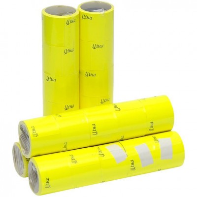 Бумажный ценник большой желтый размер 30*40мм 3,5м (5 шт)