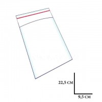 Прозрачный пакет полипропиленовый со скотчем размер 9,5х22,5+3 плотность 25 мкр 1000 шт/уп.