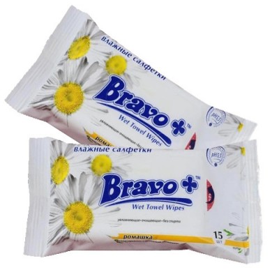 Влажные салфетки для лица аромат Bravo 