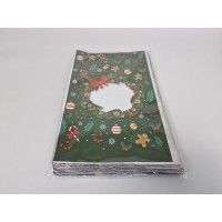 Упаковка новогодняя для конфет и подарков (25*40) №25 Рождесвенский венок (100 шт)