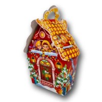Новогодняя коробка для конфет и подарков №246 на 500 грамм "Домик фей"	