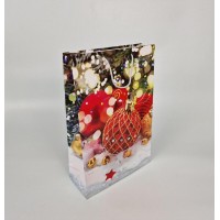 Новогодний ,картонные пакеты с ручками Гигант вертикальный 30х47х12-008 (12 шт)